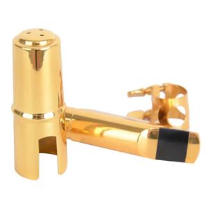 High-End Altsaxophon Klarinette Glänzend Gold Metall Mundstück Kappe Clip E-Flat Metall Mundstück - Product Image 2