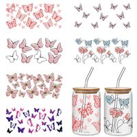 Autocollants d'étiquette de transfert 3D personnalisés directs d'usine Offre Spéciale 6000 + nouveaux modèles enveloppes de tasse UVDTF étanches pour gobelets en PET