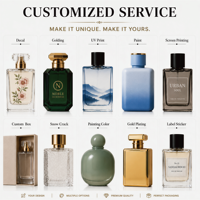 Fournisseur de flacons de parfum en verre, nouveau modèle, 30 ml, 50 ml, 100 ml, flacon de parfum rose avec boîte d'emballage et couvercle doré