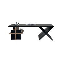 Ensemble de table à manger de luxe en bois massif de style nordique moderne avec 4 chaises et un banc de maison noir