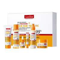 Coffret de Soins Visage 6 Pièces à la Niacinamide, Acide Kojique et Curcuma – Éclaircissant, Hydratant, Réparateur de la Barrière Cutanée – Coffret Cadeau