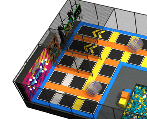 Pokiddo Enfants et Adultes Aire de jeux intérieure <span class=keywords><strong>Trampoline</strong></span> Park <span class=keywords><strong>Trampoline</strong></span> Jeux Interactive Ball <span class=keywords><strong>Freestyle</strong></span> Duo Swing Bridge - Product Image 1