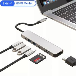 Computer Hardware Docking Station 7 in 1 Hub Type <b>C</b> to 4K HDTV <b>USB</b> 3.0 <b>USB</b> 2.0 TF SD PD <b>USB</b> <b>C</b> Hub <b>Adapter</b> - Product Image 3