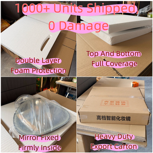 Grand miroir de maquillage <span class=keywords><strong>LED</strong></span> en forme d'arche pour <span class=keywords><strong>coiffeuse</strong></span>, rechargeable, à intensité tactile, 6 options de couleur de base - Product Image 6
