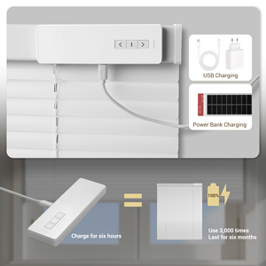 Motorisierte Mini-Jalousien Fernbedienung 1 Zoll Aluminium Wiederaufladbare Verdunkelungs-Horizontaljalousien Umweltfreundlich Anti-UV Wasserdicht Modern - Product Image 2