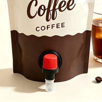 En gros, Sachet Doypack 1L 3L 5L en feuille d'aluminium aseptique avec bec verseur et robinet, pour concentré de café froid, qualité alimentaire, OEM