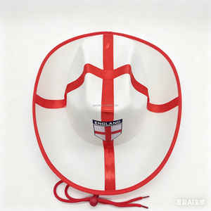 Sombrero Vaquero Personalizado con Temática Deportiva, Bandera <span class=keywords><strong>de</strong></span> Inglaterra <span class=keywords><strong>de</strong></span> San Jorge, Informal, para Exteriores, 100% Poliéster, Venta al por Mayor, para Viajes y Pesca - Product Image 4