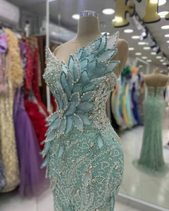 <span class=keywords><strong>Robe</strong></span> de soirée personnalisée à broderie <span class=keywords><strong>arabe</strong></span> turquoise <span class=keywords><strong>Robe</strong></span> sirène de <span class=keywords><strong>mariage</strong></span> col V <span class=keywords><strong>Robe</strong></span> formelle de luxe - Product Image 2