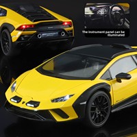 Modèle de voiture de sport tout-terrain HMB 1:18 en métal moulé sous pression Volly avec 4 portes ouvrables, lumières, son, contrôle par friction et direction, roues avant articulées
