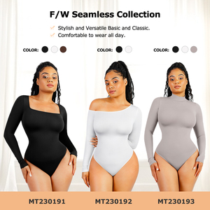 Bán Buôn Giảm Béo Điêu Khắc Sexvy Đầy Đủ Feminino Femme Tummy Liền Mạch Shapewear Bodysuit Dài Tay Áo Bodysuit Tops Cho Phụ Nữ - Product Image 6