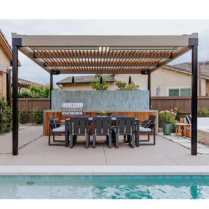 Pérgola de Aluminio Resistente con Rejillas Ajustables, Sistema de Rejillas Motorizadas Impermeables Personalizadas, Gazebo Ecológico con Protección UV para Jardín, Terraza, Balcón - Product Image 4