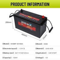 Batterie de voiture Dongle N100MF sans entretien au plomb-acide 12V 100Ah SMF pour véhicules