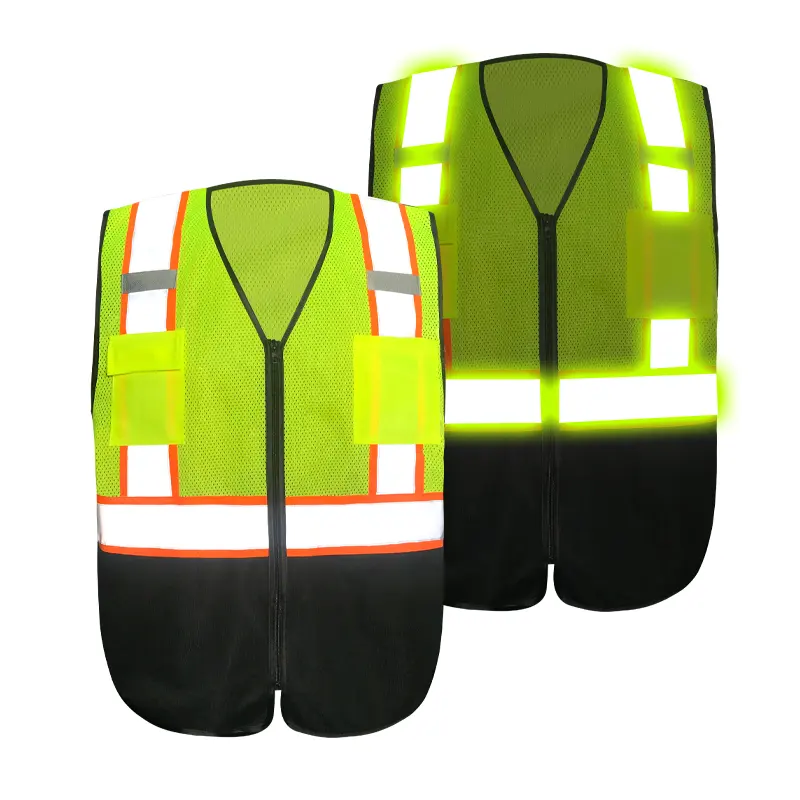 OEM/ODM Class2 ANSI High Visibility 7cm Reflective Tape Safety Vest Breathable Anti-Fouling for Security Workwear