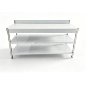 Commercial 3-layer workbench with PE cutting board, perfect for <b>vegetable</b> processing, suitable for use in kitchens, restaurants - Product Image 1