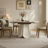 Nouvelle tendance : table de salle à manger moderne de luxe italienne avec rangement, ronde, en bois de noyer Rosegia