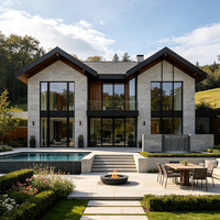 70er Serie Stahl-Schiebefenster mit Ultra-Schmalrahmen, Schalldicht, Boden-Decken-Glas für Luxus-Villen, Hotels, Küchen mit Panoramablick