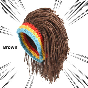 <span class=keywords><strong>Bonnet</strong></span> <span class=keywords><strong>Rasta</strong></span> Jamaïcain en Polyester Bottcoola avec Dreadlocks, Perruque et Barbe <span class=keywords><strong>Rasta</strong></span> Tricotées Hip Hop Amusantes pour Hommes et Femmes pour Halloween - Product Image 6