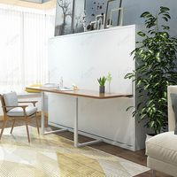 Étude personnalisée Lit escamotable renforcé avec intégration de bureau invisible Bibliothèque finie Armoire