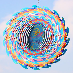 Multicolor Gradient 3D Rotating Metal Outdoor <b>Garden</b> Yard Decoration - Product Image 6