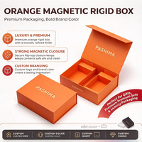 Boîtes en papier personnalisées de qualité supérieure, orange vif, pliables, magnétiques, rigides, pour l'emballage de produits de beauté de luxe, de parfums et de vêtements