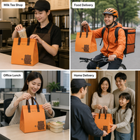 Bolsa de Embalaje para Llevar Comida de Restaurante Personalizada con Marca, No Tejida, Ecológica