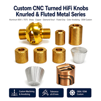 Boutons moletés en aluminium usinés sur mesure par CNC avec finition anodisée colorée pour amplificateur audio HiFi, fourniture directe d'usine OEM