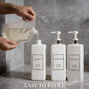 Luxury Pet Plastic Pump <b>Bottle</b> Packaging for Hair Shampoo Product PET Transparent Cosmetic <b>Squeeze</b> <b>Bottle</b> - Product Image 3