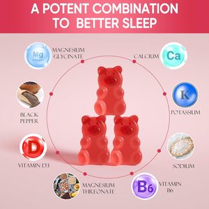 Gummies naturels pour favoriser le sommeil, vitamines gélifiées, 400 mg de glycinate de magnésium, complément en marque blanche, magnésium - Product Image 6