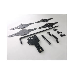 2 Pair of 8'' Wood Gate <strong>Hinges</strong>, Latch, <strong>Handle</strong> <strong>and</strong> 24'' Drop Rod - Double Fence Gate Hardware Kit - Product Image 1