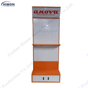 Kim loại đục lỗ công cụ điện Rack hiển thị với hộp ánh sáng dưới lưu trữ Pegboard Bảng điều chỉnh đứng - Product Image 4