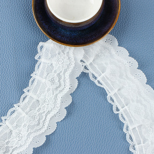 Di lusso eco-friendly <span class=keywords><strong>bianco</strong></span> <span class=keywords><strong>ricamato</strong></span> maglia con volant nastro di pizzo <span class=keywords><strong>Tulle</strong></span> 5 cm di larghezza con paillettes per abiti da sposa Sexy borse - Product Image 6