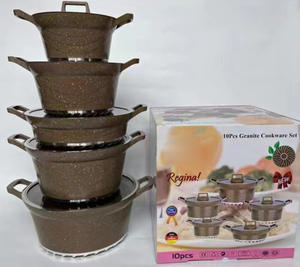 Juego de Utensilios de Cocina de Granito de Alta Calidad de 10 Piezas, Sartén Antiadherente, Juego de <span class=keywords><strong>Ollas</strong></span> de Cocina de Aluminio, Utensilios de Cocina al por Mayor - Product Image 3