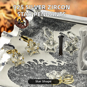 Pendentifs et breloques étoiles en zircon plaqué or 18 carats de haute qualité en argent sterling 925, accessoires de bijoux tendance pour femmes - Product Image 3