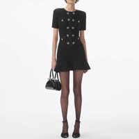 Robes Courtes Élégantes pour Femmes en Gros – Nouvelle Collection Automne 2026 – Design Niche – Robe Mini Slim en Tricot Ivoire et Robes Décontractées Noires