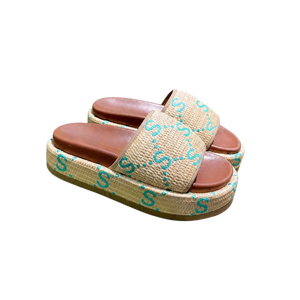 2025 New Fashion Designer women's slippers Luxury Summer casual <b>Shoes</b> Ladies Slides Slippers Flat chunky soled slide slippers - Product Image 4