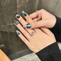 Diseño #2494 Alta calidad Fácil de usar ataúd corto Luna Decoración Falso Lujo Hecho a mano Prensa en las uñas