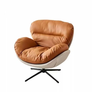 Nordic Single Swivel Lazy <b>Sofa</b> Chair Modern Light Luxury Fabric Metal Rocking Chair for Home Living Room Balcony Bedroom Leisure - Product Image 3