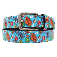 Ceinture pour homme JULUN, ceintures à boucles carrées pour jeans, ceinture pour homme, imprimé Boom, large, réglable, accessoire de mode pour tous les jours