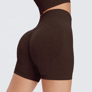 MS0111 Pantalones Cortos con Logo Personalizado para Mujer, Medias Deportivas sin Costuras para Yoga, Gimnasio, Fitness, Levantamiento de Glúteos - Product Image 4