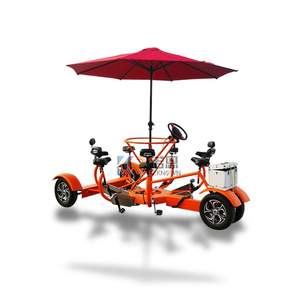 Nuova bici da birra gialla carrello Mobile Bar Pub 7 passeggeri pedali per bici da birra - Product Image 4