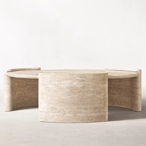 Leichter Luxus und Schlichte Moderne Wabi-Sabi Runde Wohnzimmer Hotel Apartment Niedriger Tisch Multifunktionaler Couchtisch - Product Image 2