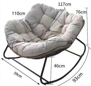 Fauteuil <span class=keywords><strong>à</strong></span> <span class=keywords><strong>bascule</strong></span> moderne en rotin, confortable, en tissu, pour adultes, chambre, appartement, intérieur, extérieur, balcon, villa - Product Image 3