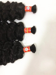 Nhà Cung Cấp Tóc Từ Trung Quốc Ướt Và Dợn Sóng Con Người Bện Tóc Số Lượng Lớn Không Có Sợi Ngang Ý Xoăn Nàng Tiên Cá Lọn Tóc Brazil Mở Rộng - Product Image 3
