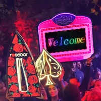 Panneau d'affichage LED à messages défilants personnalisé pour service de présentation de bouteilles VIP en boîte de nuit, avec inscription Joyeux Anniversaire et fonction Glorifier