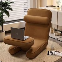 Fauteuil-lit pliant moderne en tissu durable de petite taille pour dortoir, fenêtre en baie, avec dossier simple et fonction canapé de balcon