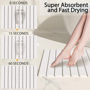 Tapis de bain en terre de diatomée écologique fabriqué à la machine, 6 couleurs, avec une bonne absorption, design pliable pour la salle de bain - Product Image 3