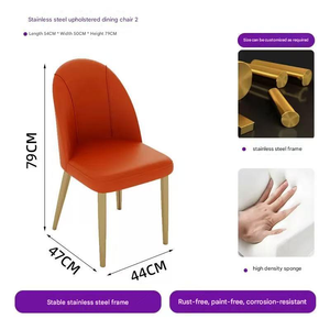 Modern Minimalist Steel Frame Upholstered <b>Dining</b> <b>Chair</b> with Microfiber Fabric for Home and Restaurant Use - Product Image 6