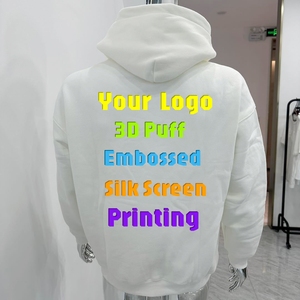 Biểu Tượng Tùy Chỉnh 350 400 500 600 Gram GSM Chất Lượng Cao Ấm Lót Áo Thun Áo Thun Dập Nổi Silicone Phun In Logo In Hoodies - Product Image 2
