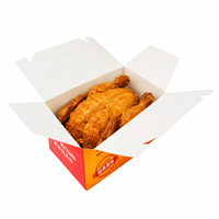 Caja de Papel para Pollo Frito Portátil con Logotipo Personalizado para Restaurantes de Comida Rápida
