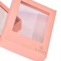 Umwelt freundliche benutzer definierte Logo Schmuck Geschenk box starre Pappe mit sichtbarem Fenster Schwamm Liner Leere Verpackung Display für Ohrringe